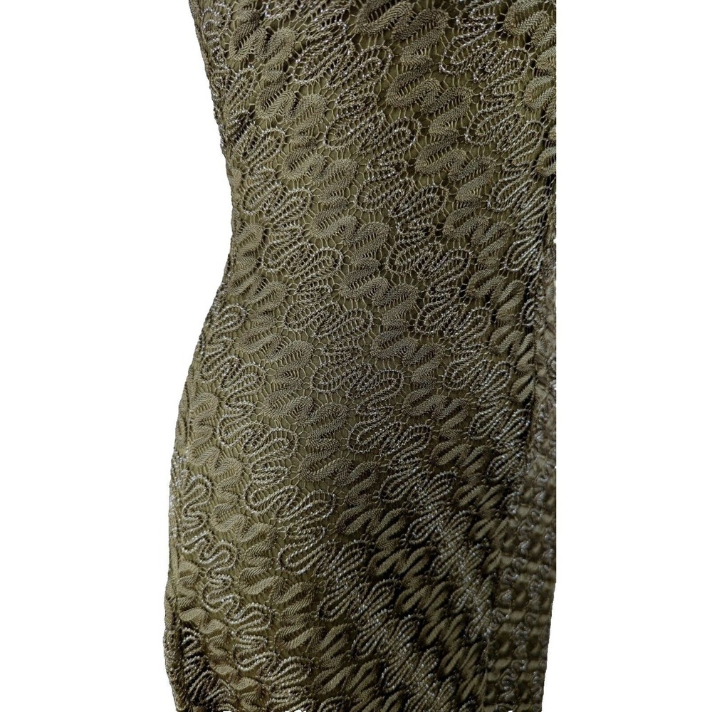 Free People Olive Green Foiled Again Mini Dress Fairycore Lace Bodycon Y2K XS S - Picture 8 of 10